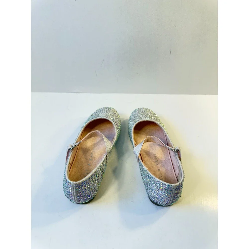 Kelly & Katie Kids Lil Elle Sparkle Rhinestone Toddler Ballet Flats US 10